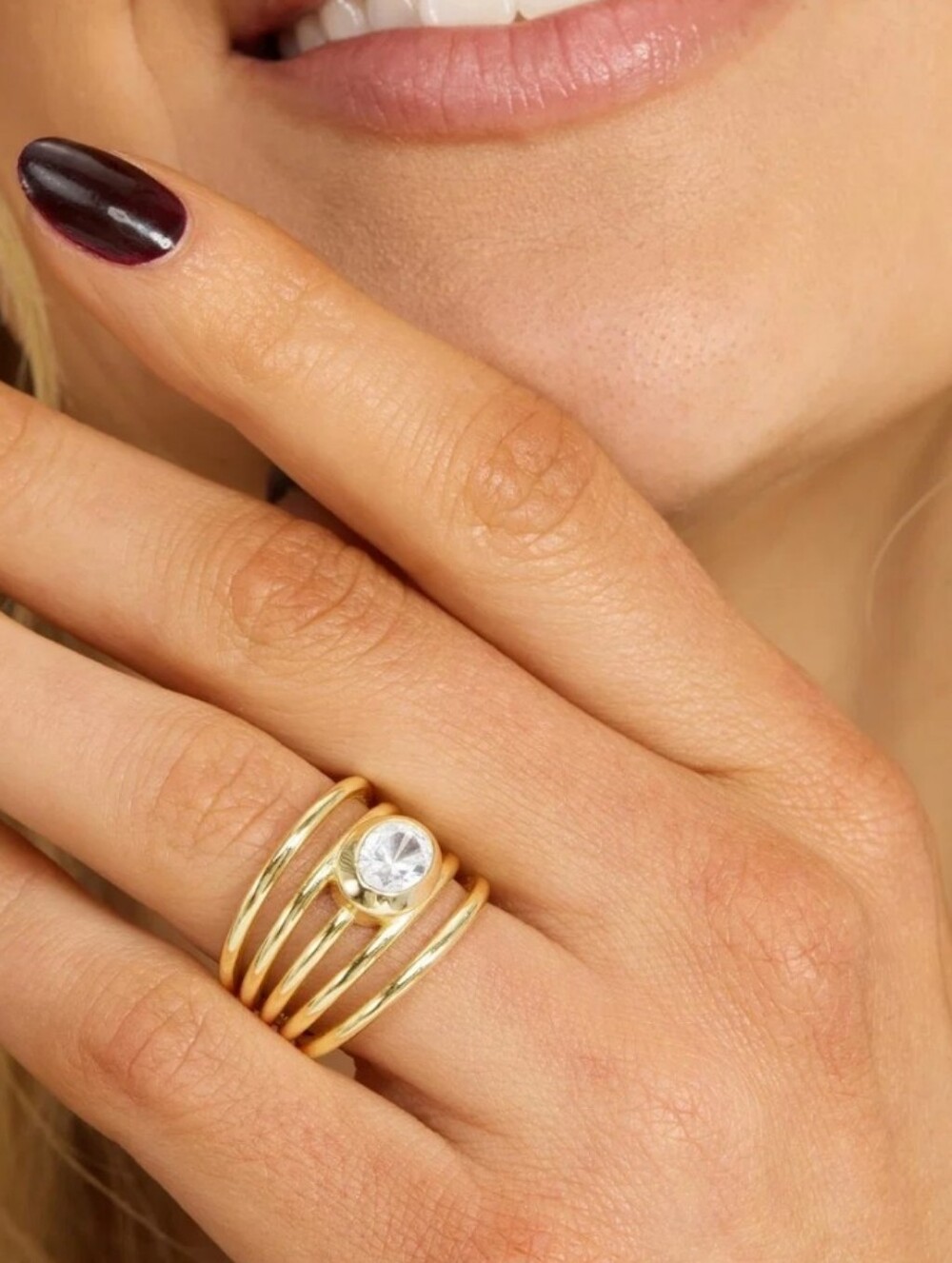 Melinda Maria She's A Boss Stacked Gold Ring Size 8 Worn Once!